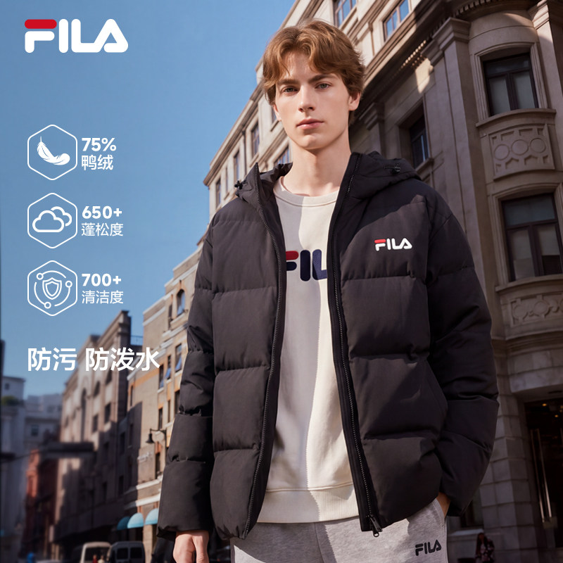 斐护科技FILA斐乐官方情侣羽绒服冬季新款防污防泼水保暖连帽外套