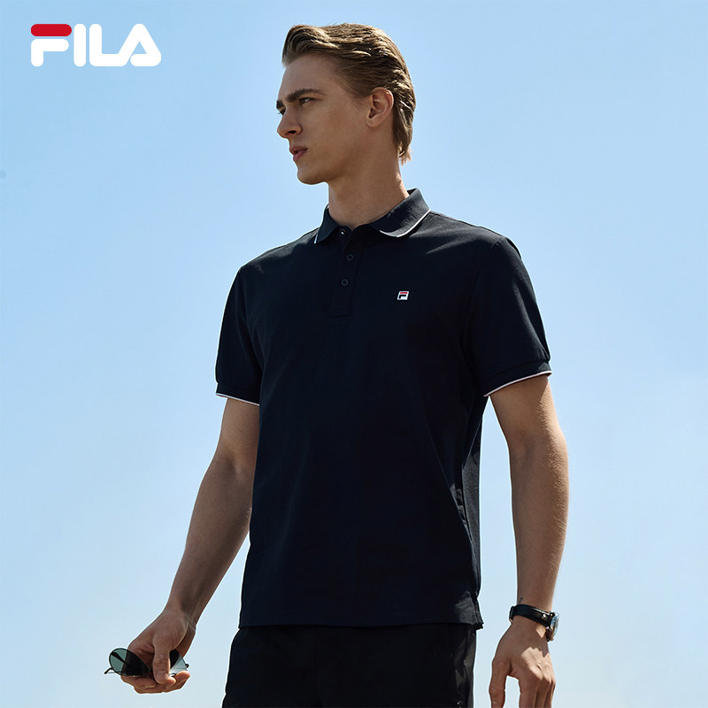 FILA 斐乐官方男子针织短袖POLO衫2025夏季新款休闲基础凉感上衣