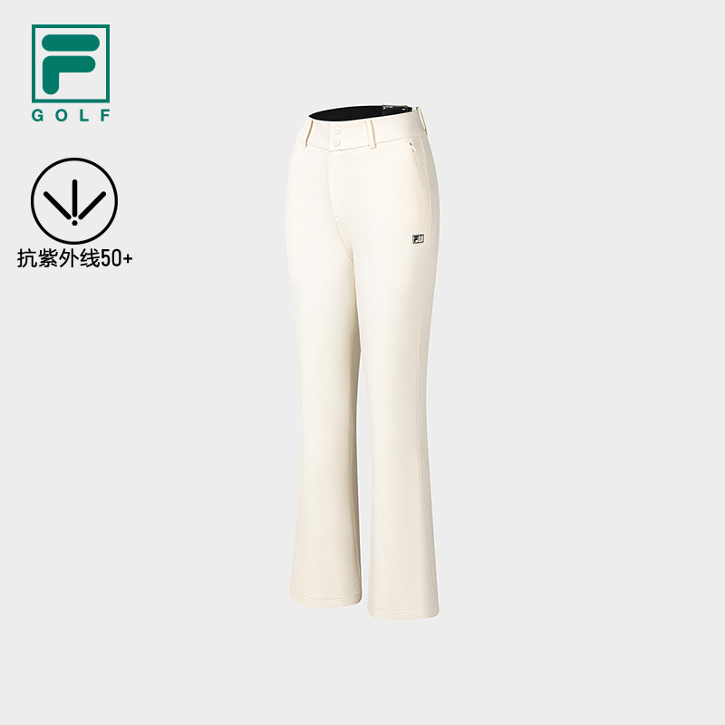 斐乐高尔夫抓绒喇叭裤