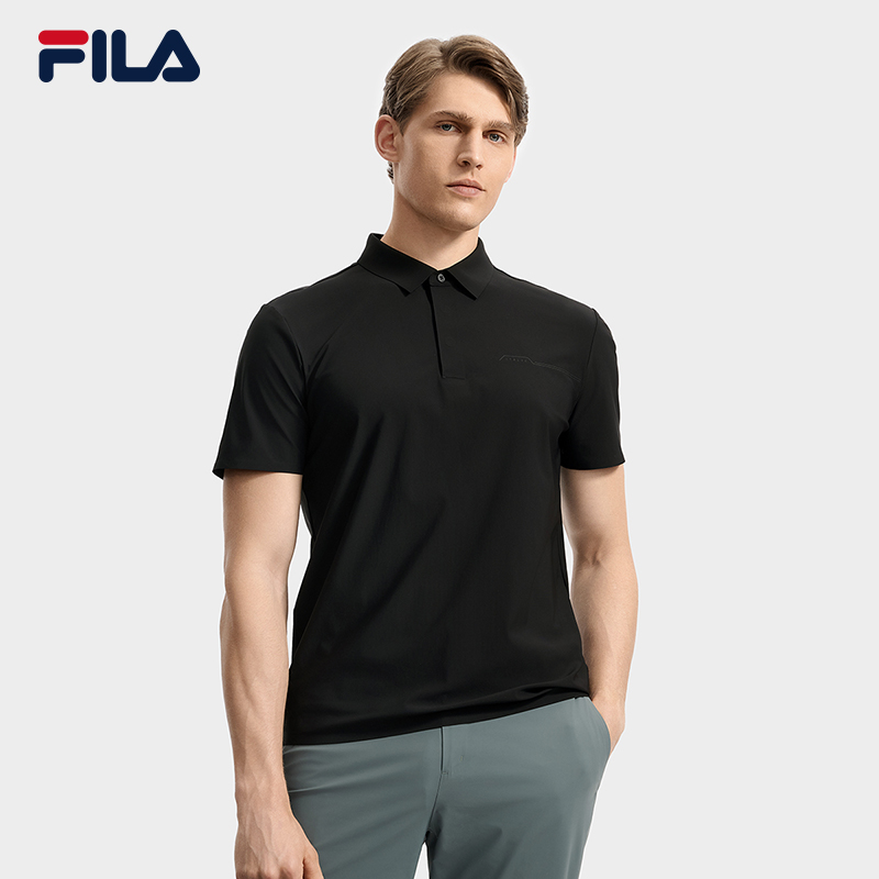 王阳同款FILA 斐乐官方男子短袖POLO衫2025秋季新款防晒凉感上衣