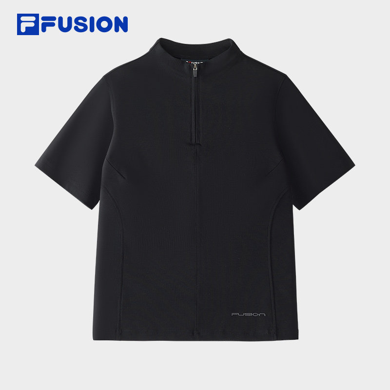 FILA FUSION斐乐潮牌女子针织短袖衫2025秋季新款时尚休闲修身T恤,运动服/休闲服装,运动T恤,淘宝优惠券,粉丝福利购,淘宝优惠卷