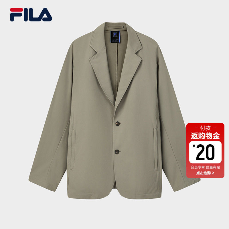 FILA 斐乐官方男士梭织外套2026夏新款商务休闲西装简约宽松上衣