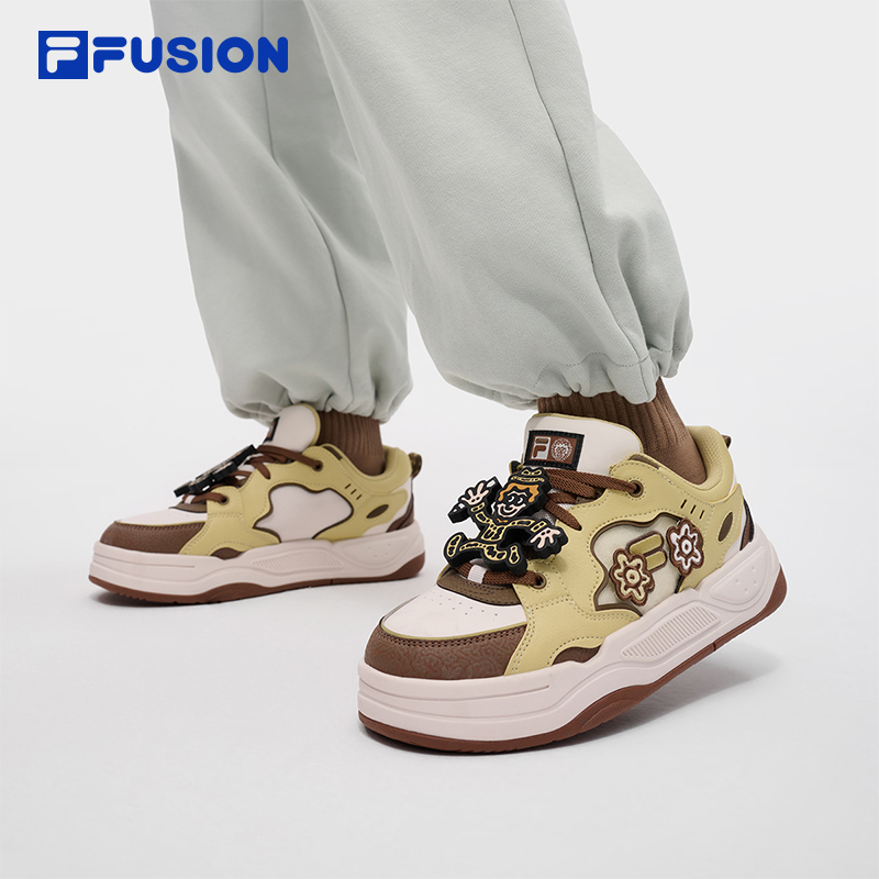 FILA FUSION | Mr Doodle斐乐潮牌BANK 2 DX男鞋2025冬季新款板鞋