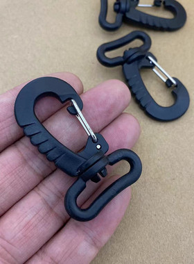 塑钢轻量背带快钩背包挂扣25MM织带辅料旋转万向扣弹簧扣黑色扣