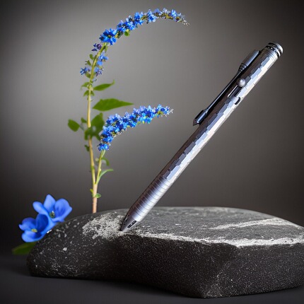 Gatling Stone-Pattern Exquisite Pure Titanium Alloy G2 Refill Gel Pen Portable Pull-Out Pen Daily Writing Pen Portable Pen