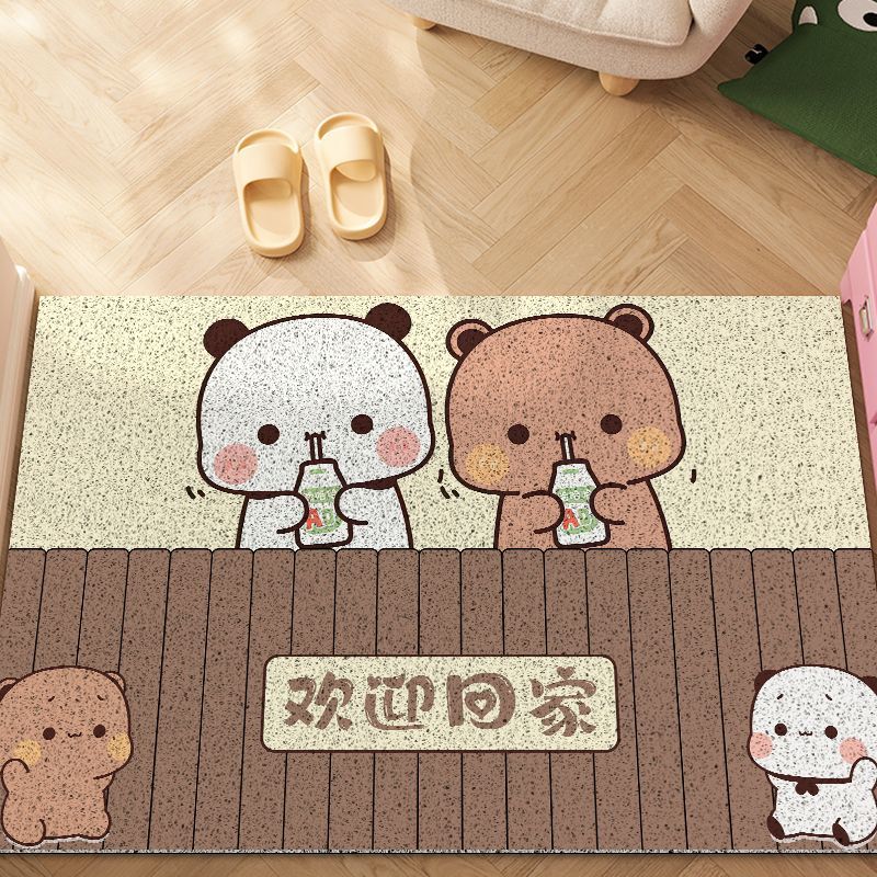 一二布布卡通入户丝圈地垫可裁剪大面积防滑脚垫可定制去灰除尘垫