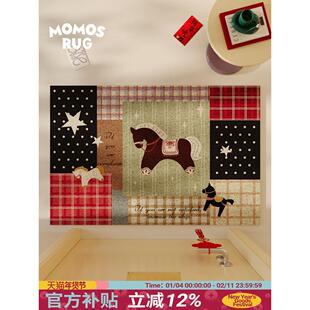 拼贴小马丝圈新年红色入户门地垫耐磨防滑进门脚垫可定制氛围感