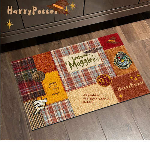 创意入户门地垫进门造物特馆垫子家用丝圈哈利波脚垫耐脏地毯防滑