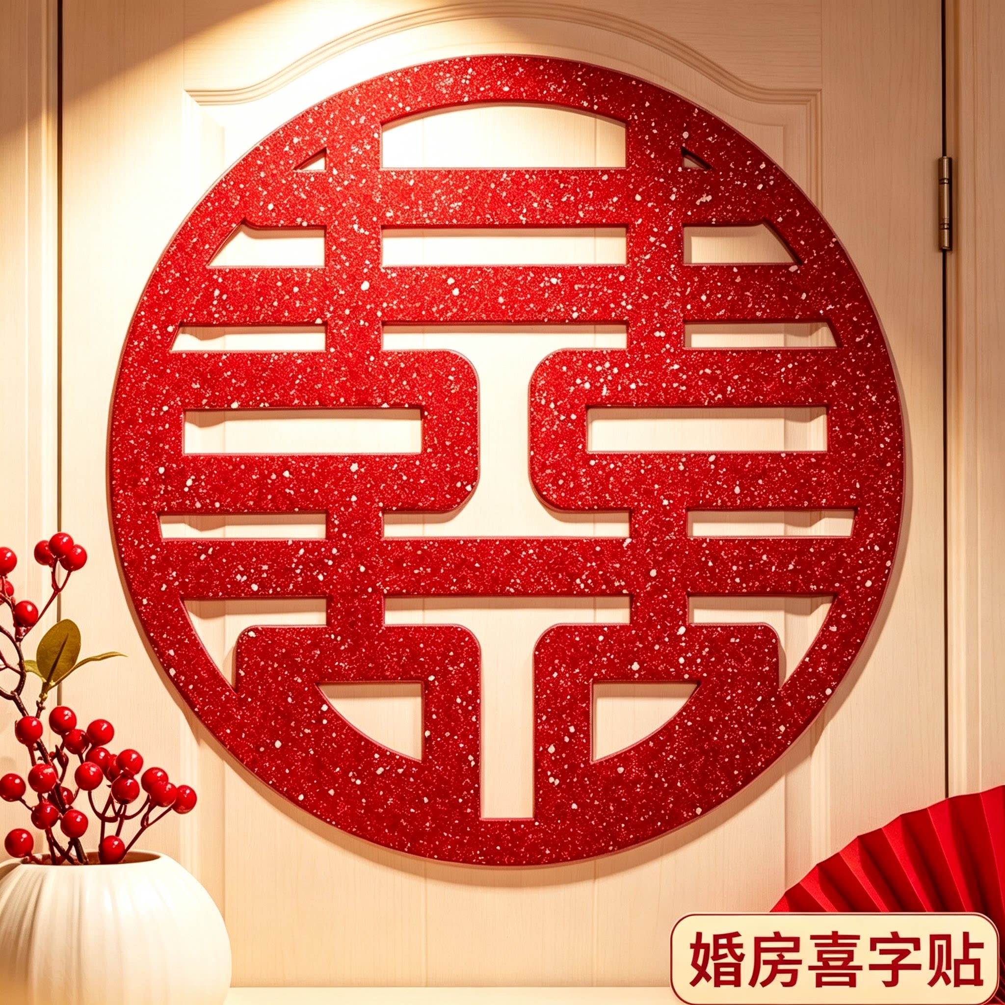 结婚婚房喜字门贴玻璃窗贴家用嫁娶囍字贴纸新房布置实用好物