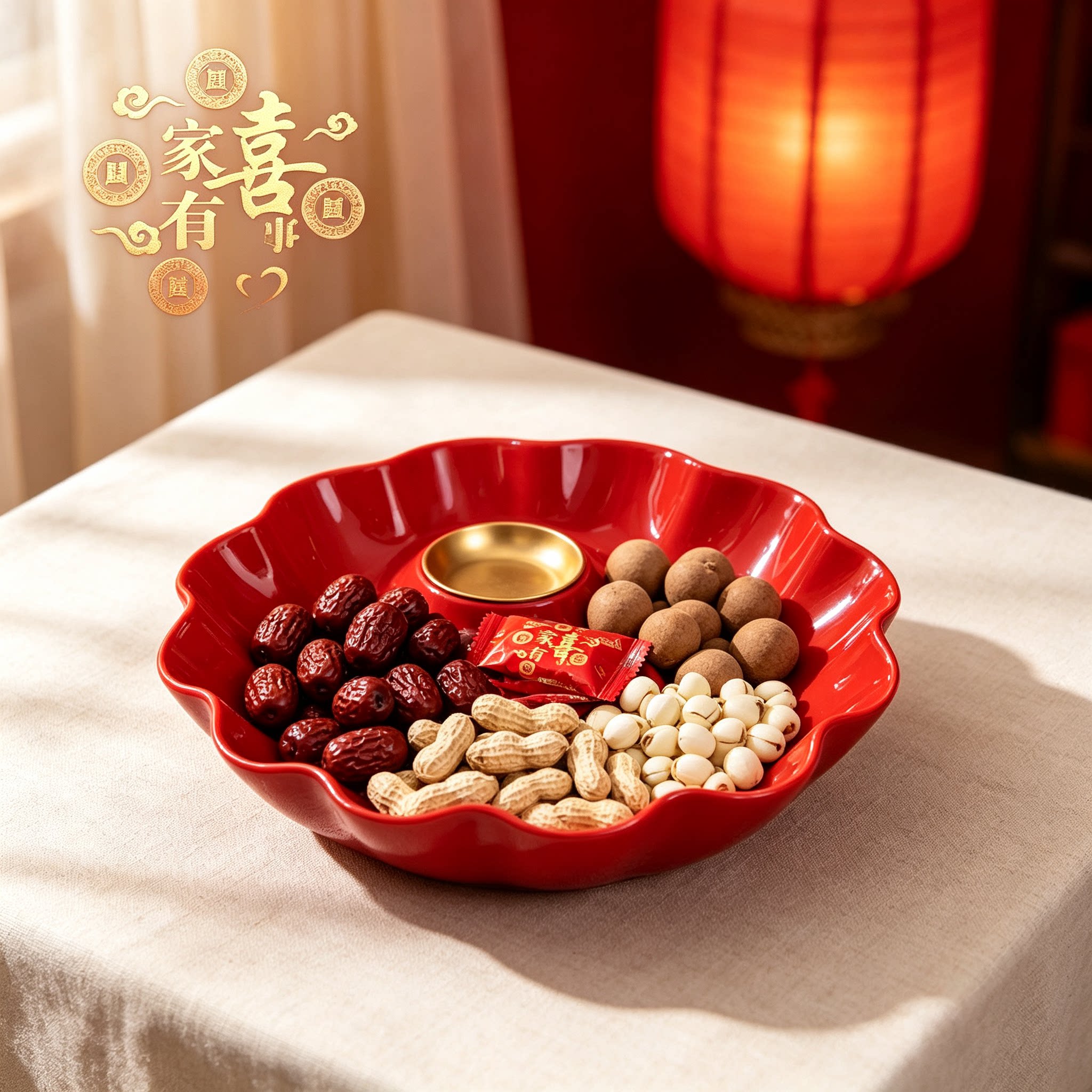 结婚糖果盘家有喜事家用客厅茶几零食水果篮订婚创意装饰婚庆用