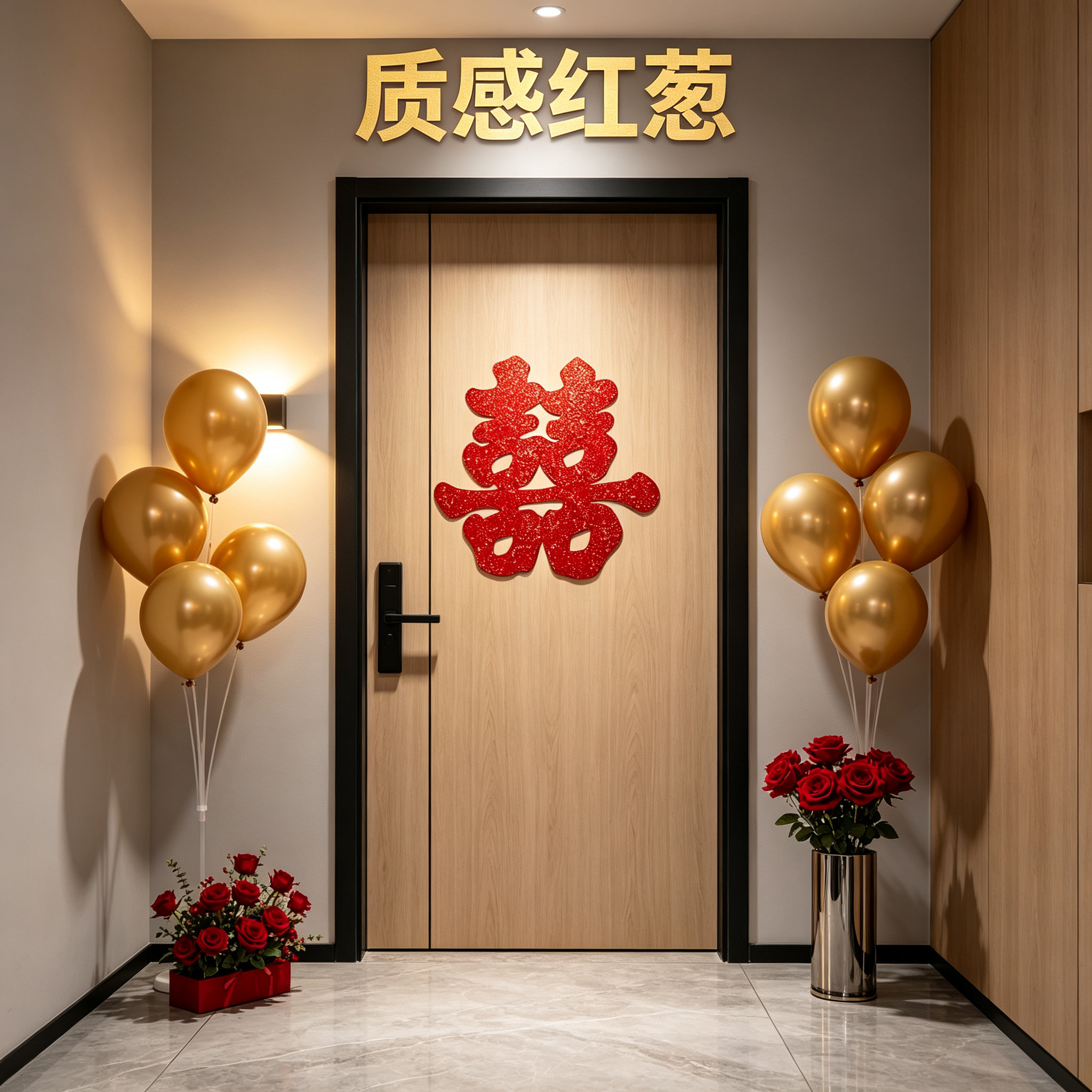 质感红葱闪金囍字贴结婚大门玻璃窗贴婚房嫁娶高档婚庆伴手礼