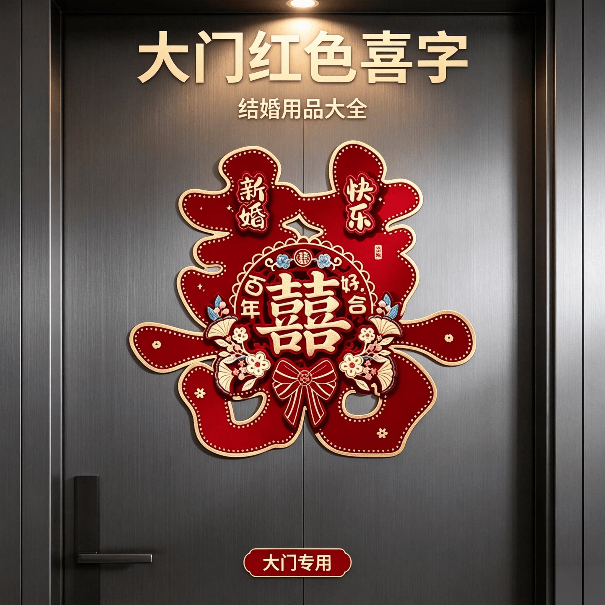 大门红色喜字结婚用品大全婚房