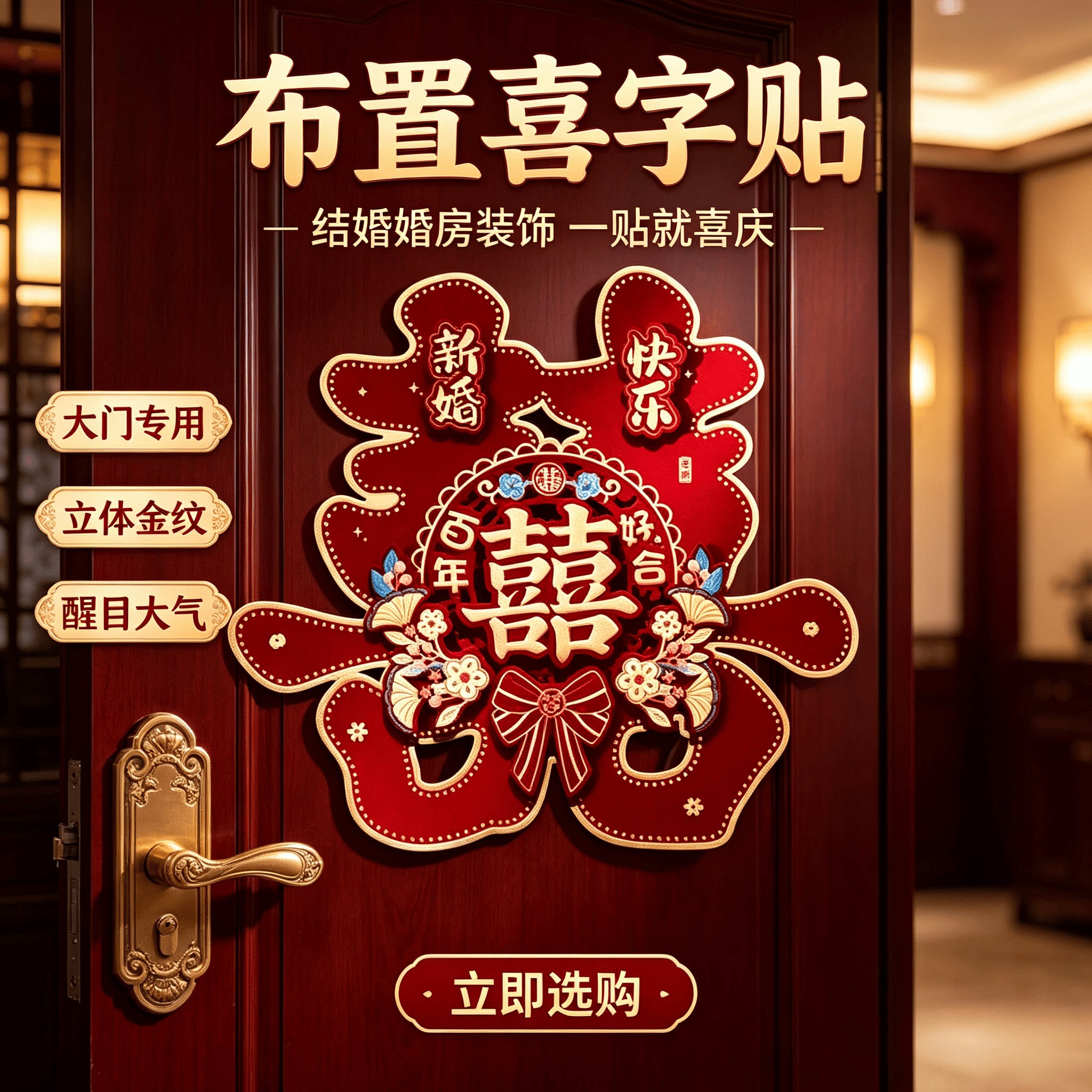 布置喜字结婚用品大全婚房装饰