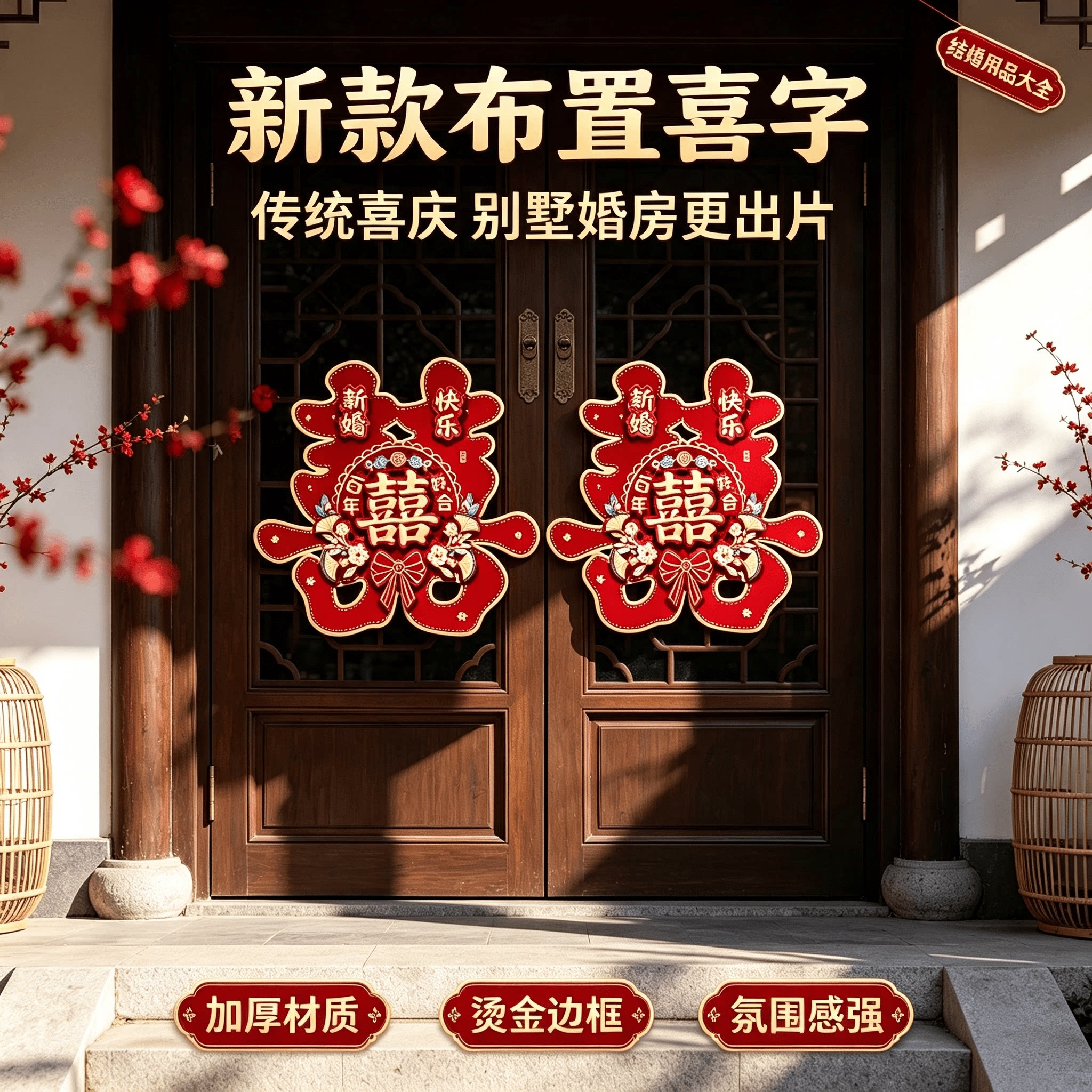 新款布置喜字结婚用品大全婚房