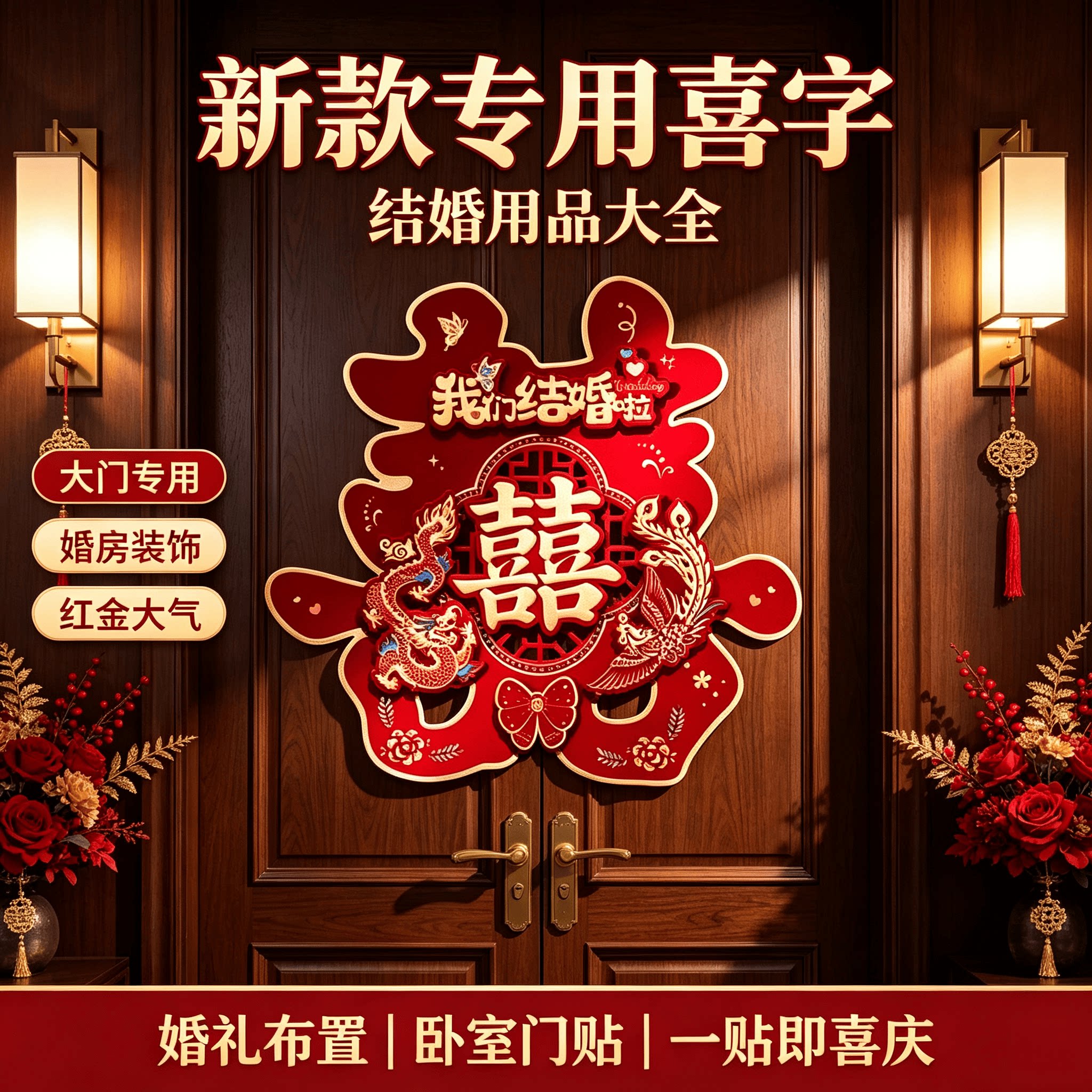 新款专用喜字结婚用品大全婚房