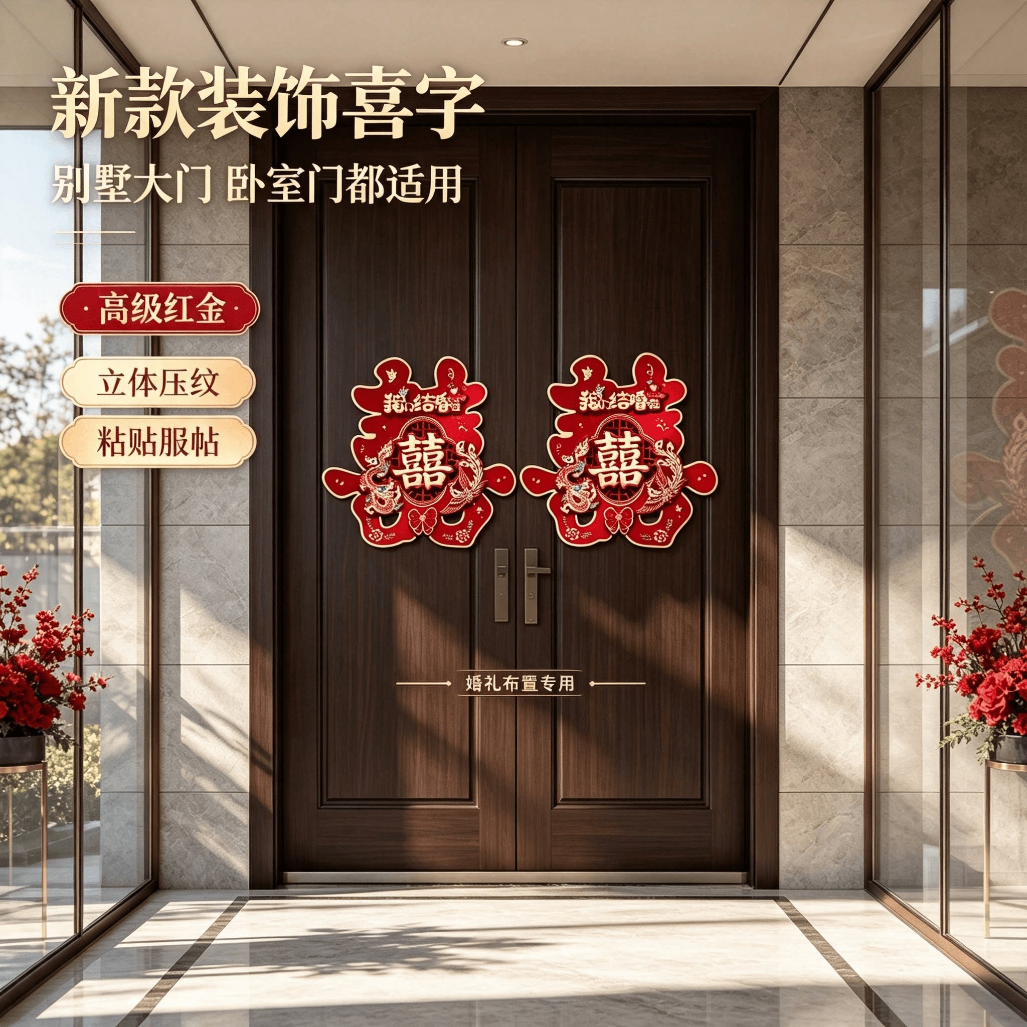 新款装饰喜字结婚用品大全婚房