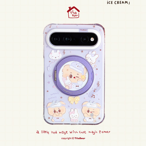Titababy系列-甜眠小动物适用华为PuraX View手机壳原创新款磨砂支点支架mini角减震防摔保护套卡通可爱