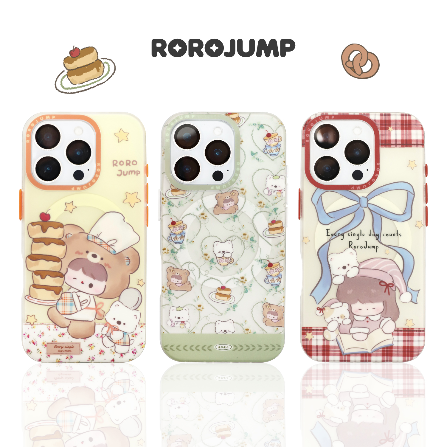 肉肉酱复古假日适用苹果16磁吸手机壳iPhone15防摔保护壳卡通可爱保护套新款14外壳原创设计华为mate70/60+