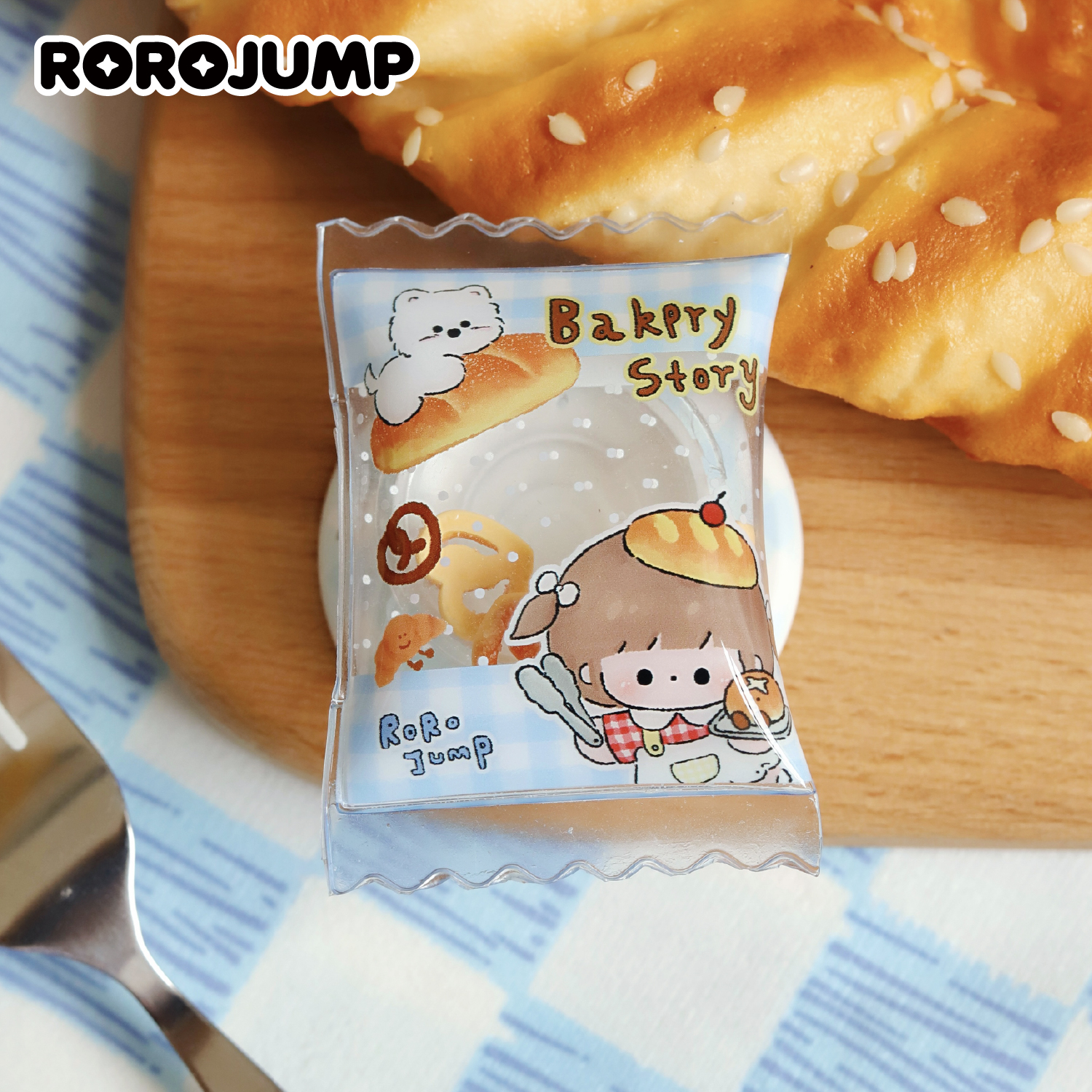 肉肉酱面包店的故事磁吸手机支架超强磁力原创新款充气糖果包摇摇乐支撑架