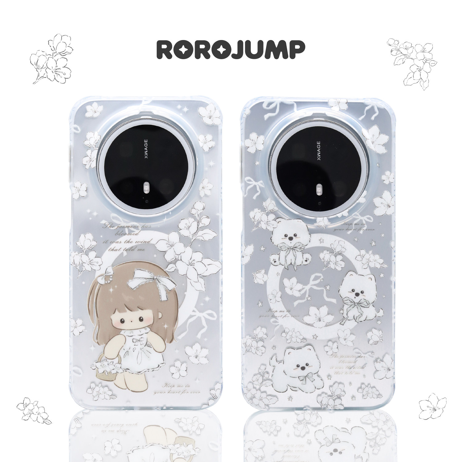 肉肉酱茉莉白茶适用华为mate80promax磁吸手机壳原创新款