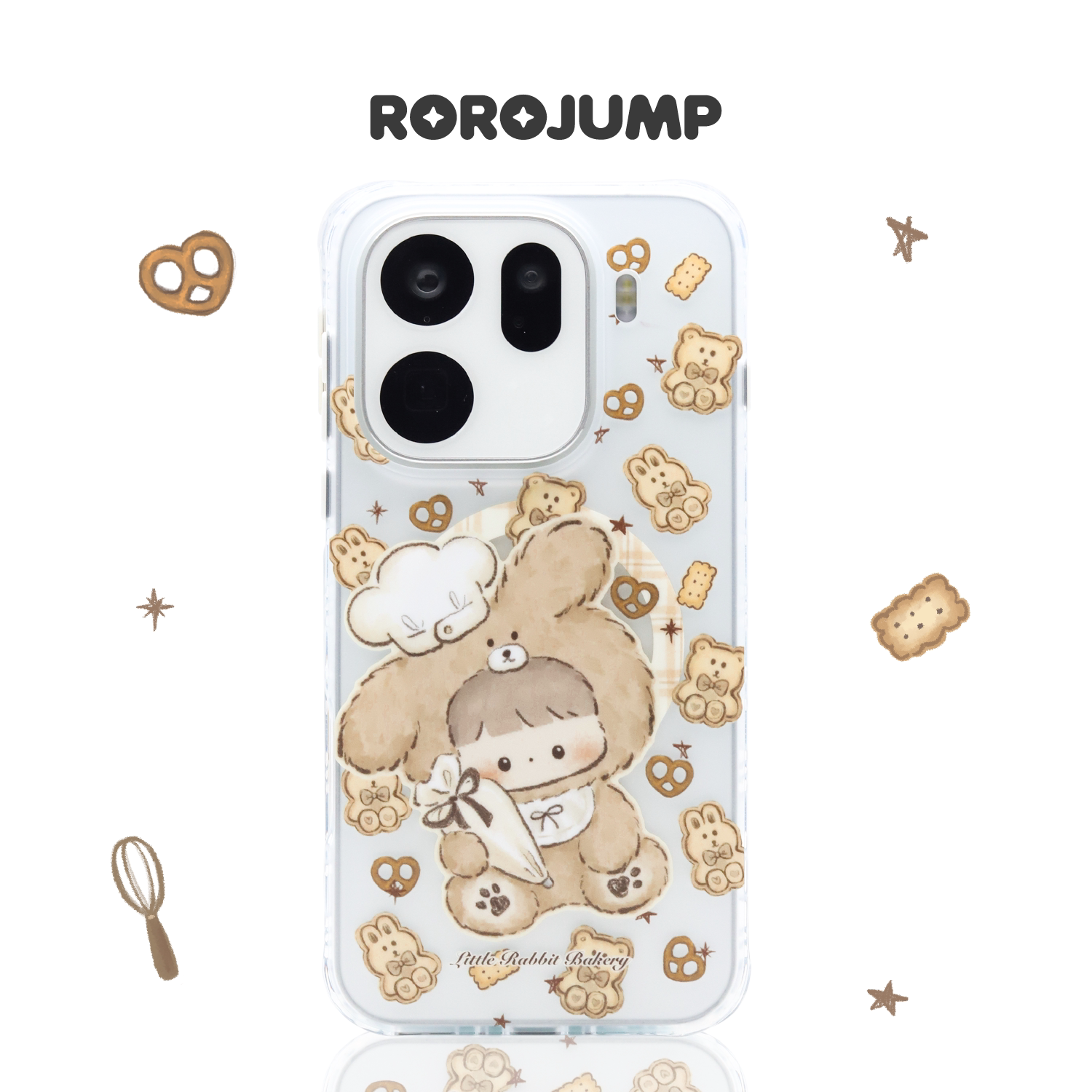 肉肉酱小熊饼干原创磁吸手机壳适用OPPO Find X9 Pro新款保护套磨砂OPPO Find X9卡通雕刻磨砂透明单层边防摔