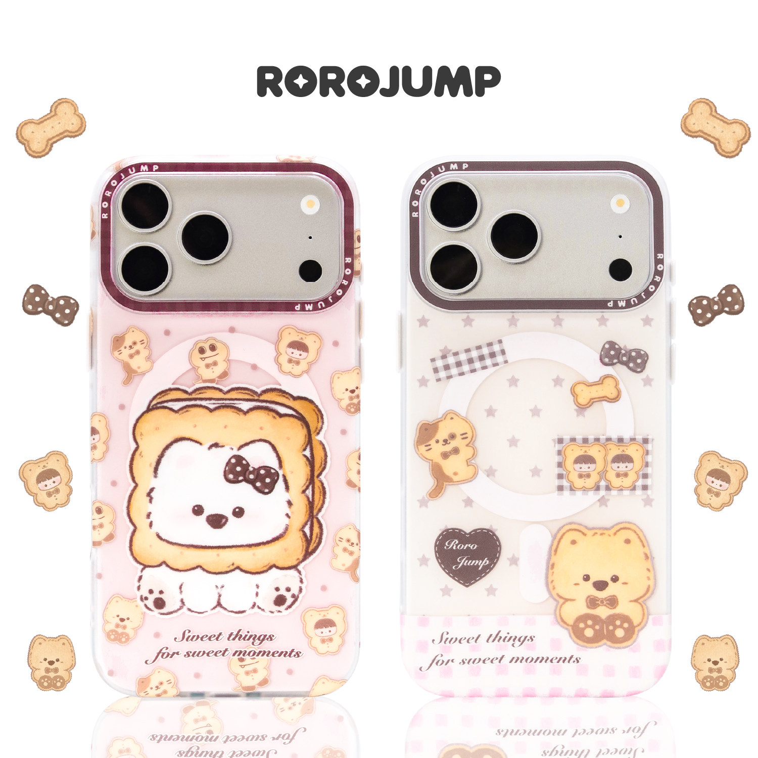 肉肉酱小狗饼干适用iPhone17promax磁吸手机壳原创新款防摔苹果16保护套磨砂全白独立镜头框15卡通可爱14女
