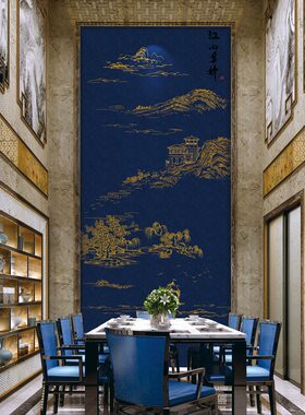 江山多娇新中式现代装饰画展厅客