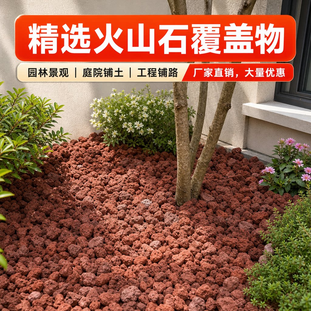 园林景观庭院铺土火山石工程铺路造景铺面石子花卉盆栽土壤覆盖物