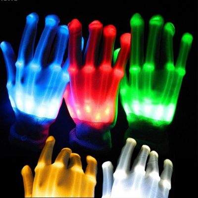 LED Gloves Neon Guantes Glowing Halloween Party Light Props