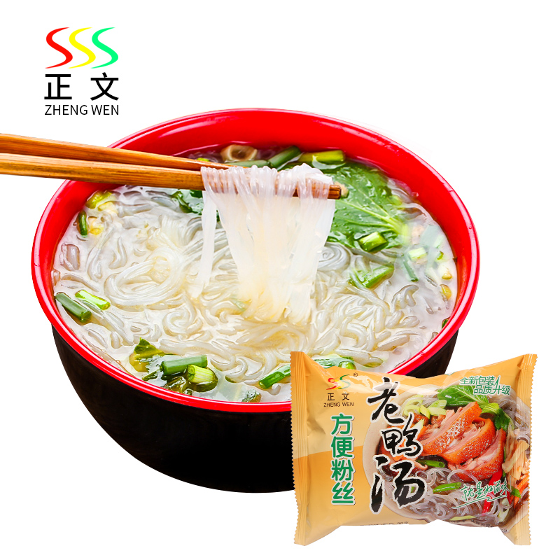 正文老鸭汤粉丝12桶袋装整箱方便