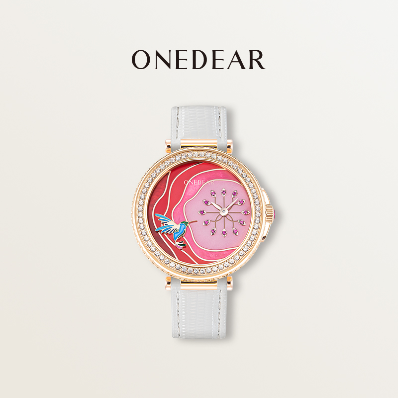 【官方正品】ONEDEAR限量女士手表时尚轻奢小众高端红宝石腕表
