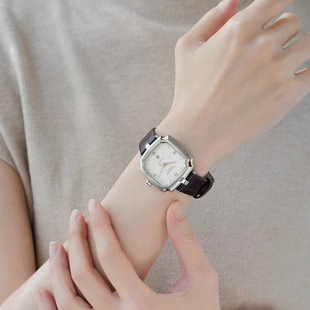 【新年礼物】ONEDEAR女式手表锤纹真钻石自动机械表轻奢方形腕表