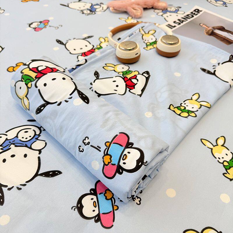 ins可爱帕恰狗云感提花水洗棉床单人卧室家用宿舍床上被单件双人