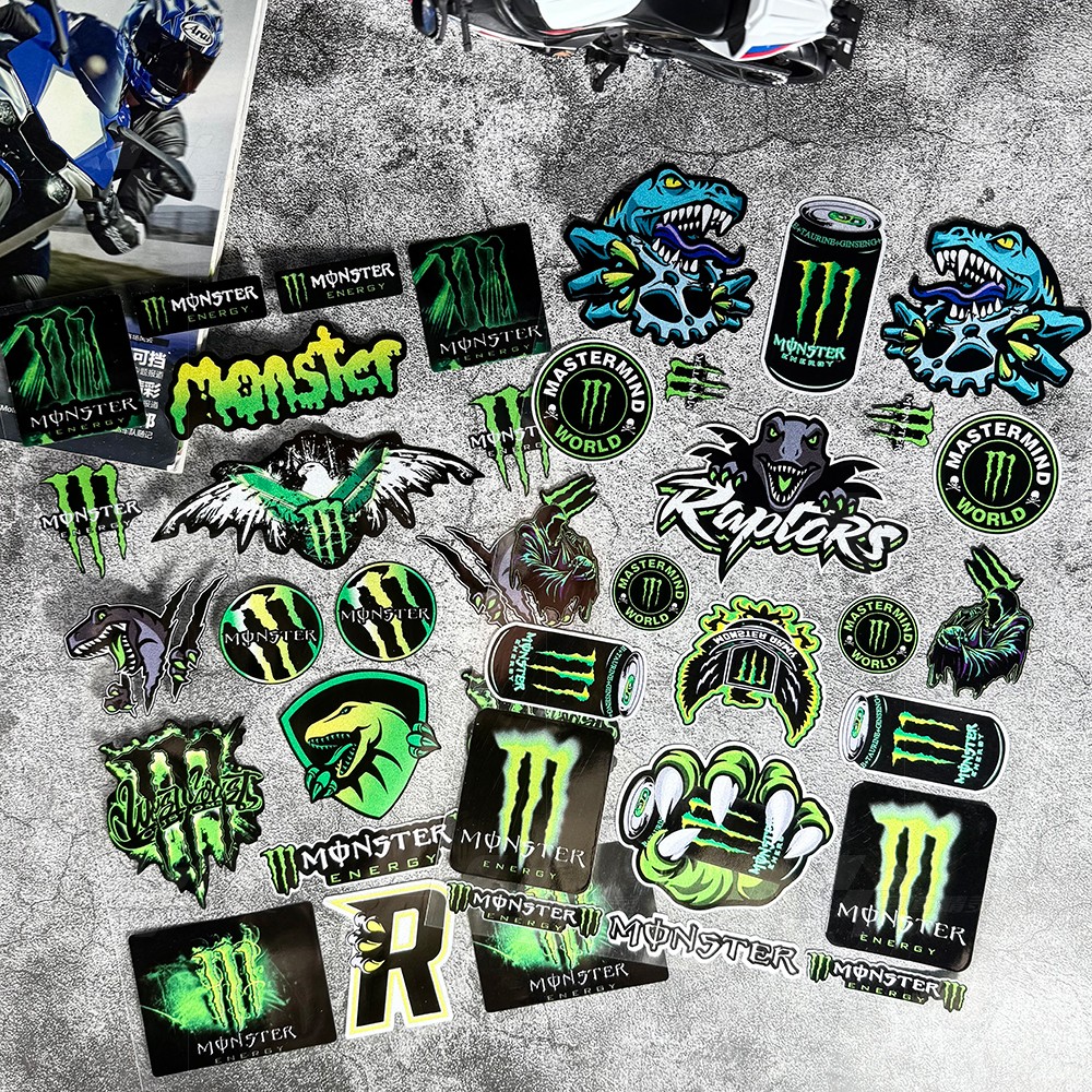 摩托车反光魔爪贴纸电动车改装鬼爪贴画自行车装饰头盔赞助商贴花