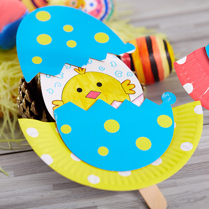 复活节手工diy雪糕棒小鸡出壳幼儿园儿童活动游戏创意自制材料包