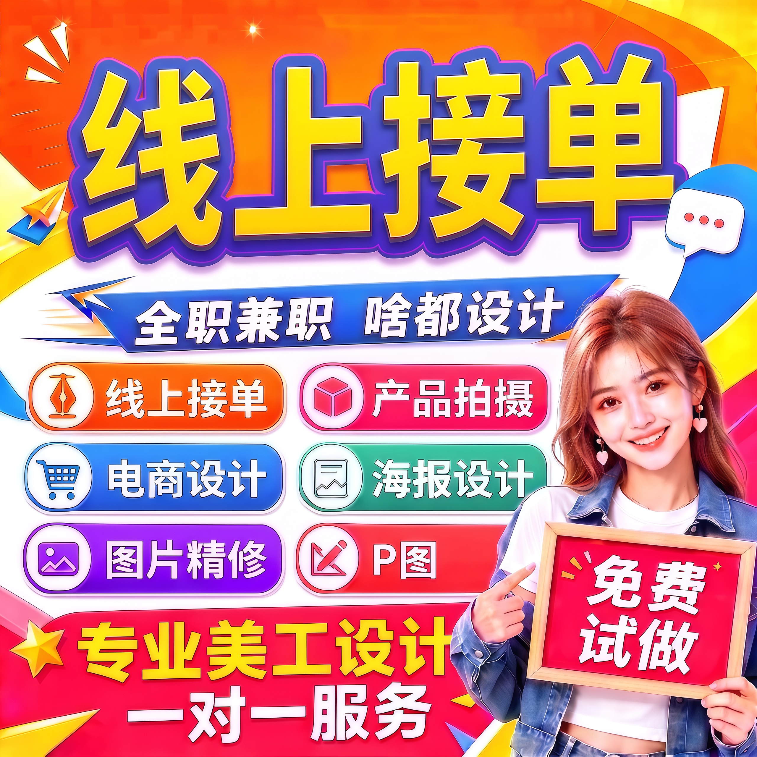 平面海报设计广告制作ps做图修图宣传册画册详情单折页展板易拉宝图片