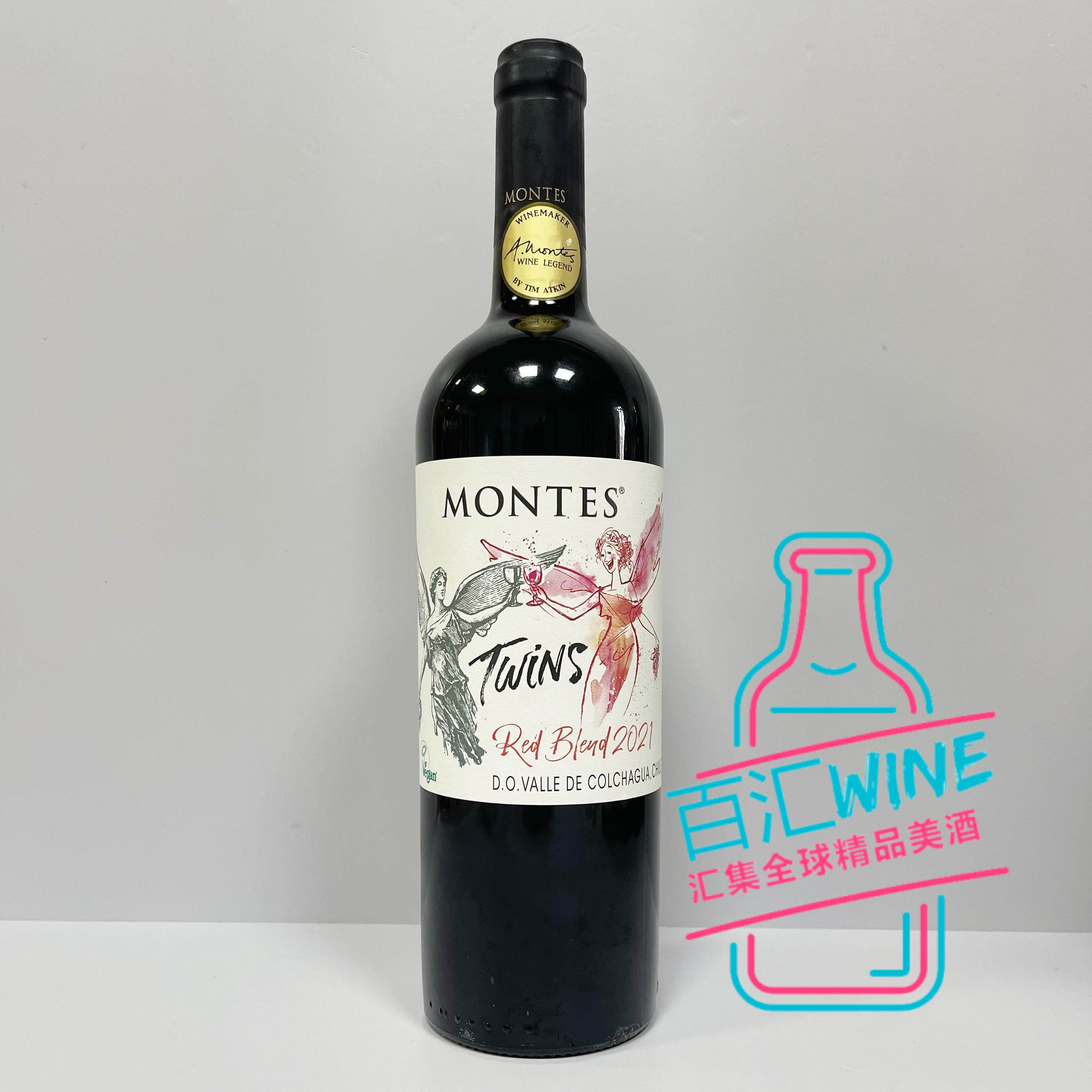 智利原瓶赤霞珠西拉卡门妮雅丹魄蒙特斯天使双宝干红葡萄酒2021年