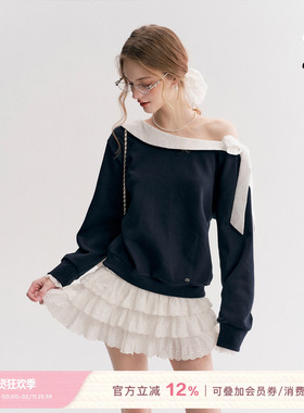 Kroche  Balletcore 规则打揽腰头 蕾丝波浪花边蓬蓬蛋糕短裙