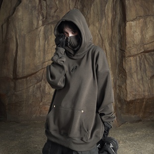 ZCNT国潮小众宽松休闲卫衣ins美式高街加绒加厚上衣外套