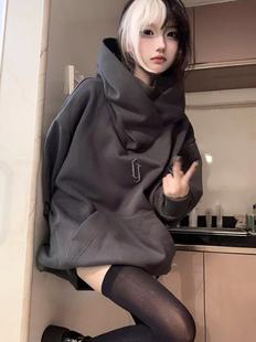 ZCNT国潮流行堆堆领连帽卫衣男女同款宽松oversize小众情侣上衣