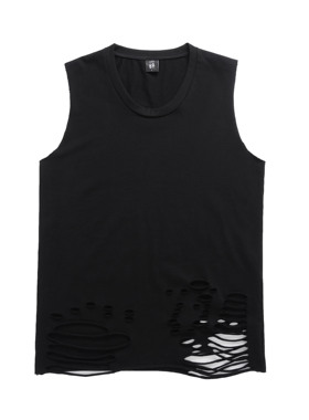 ZCNT逅来者欧美高街纯棉背心下摆割破纯色打底衫层次感男女上衣