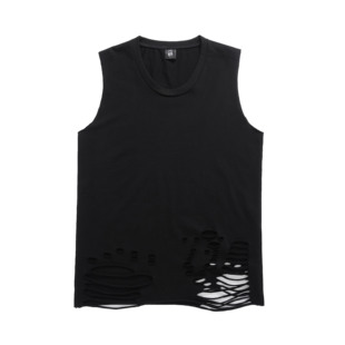 ZCNT逅来者欧美高街纯棉背心下摆割破纯色打底衫层次感男女上衣