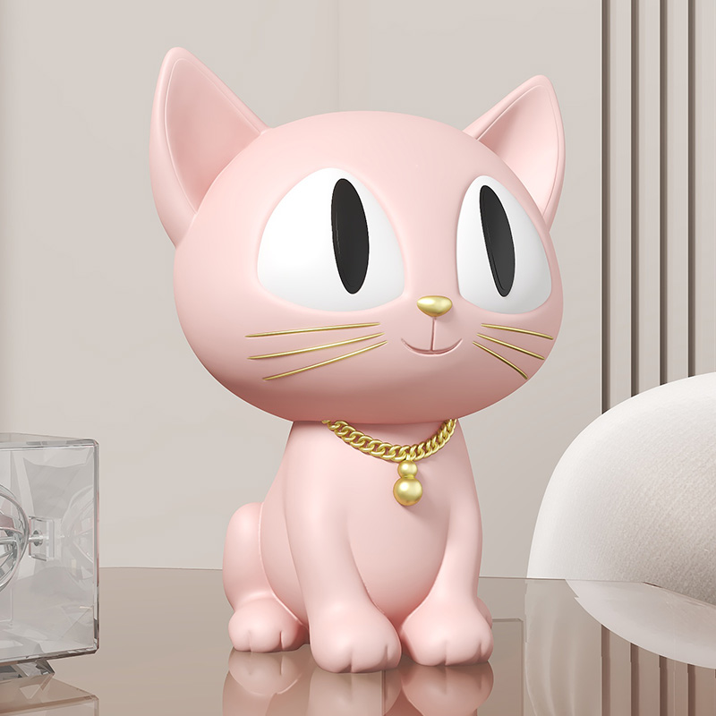 益方家居桌面摆件小猫存钱罐