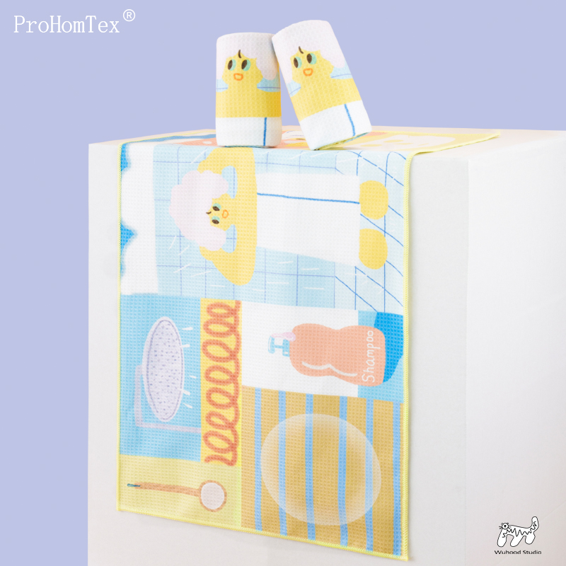 创意运动毛巾速干吸擦汗游泳快干羽毛球训练健身房女垫巾跑步专用