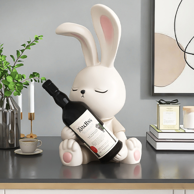 兔子红酒架摆件轻奢大气餐桌面装饰品客厅酒柜餐边柜酒托乔迁礼品