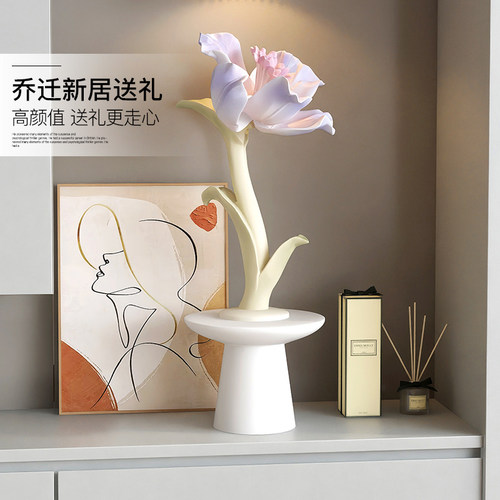 奶油风仿真花卉治愈系生日礼物