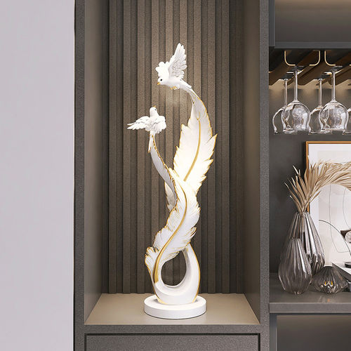 轻奢羽毛工艺品摆件乔迁新居