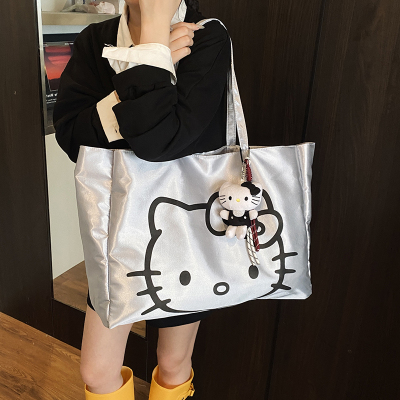 韩版时尚单肩包女大容量学生上课通勤托特包HelloKitty手提购物袋