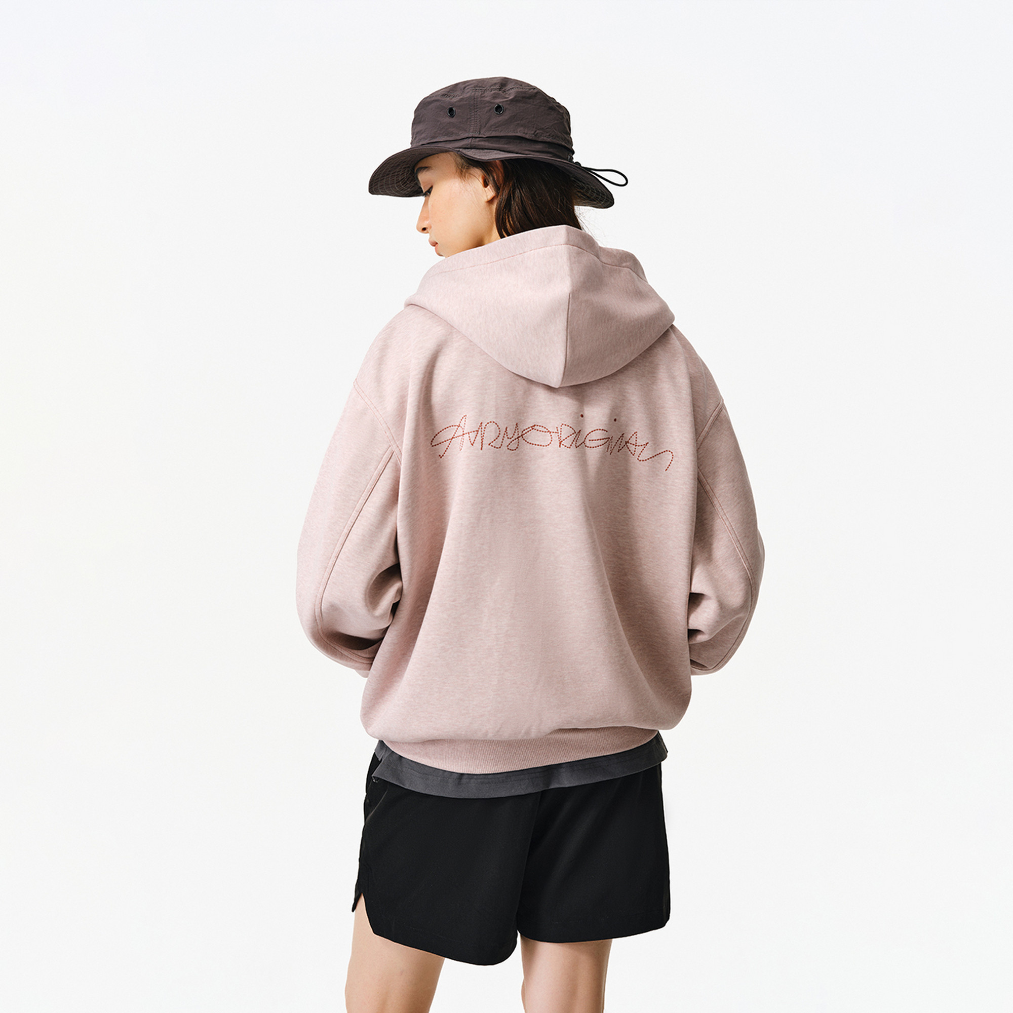 刺绣连帽卫衣情侣拉链开衫外套男