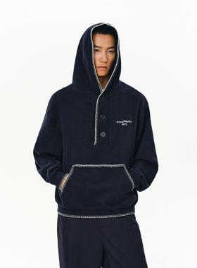 ATRY撞色卫衣男款连帽秋季国潮牌美式高街休闲复古重磅情侣装帽衫